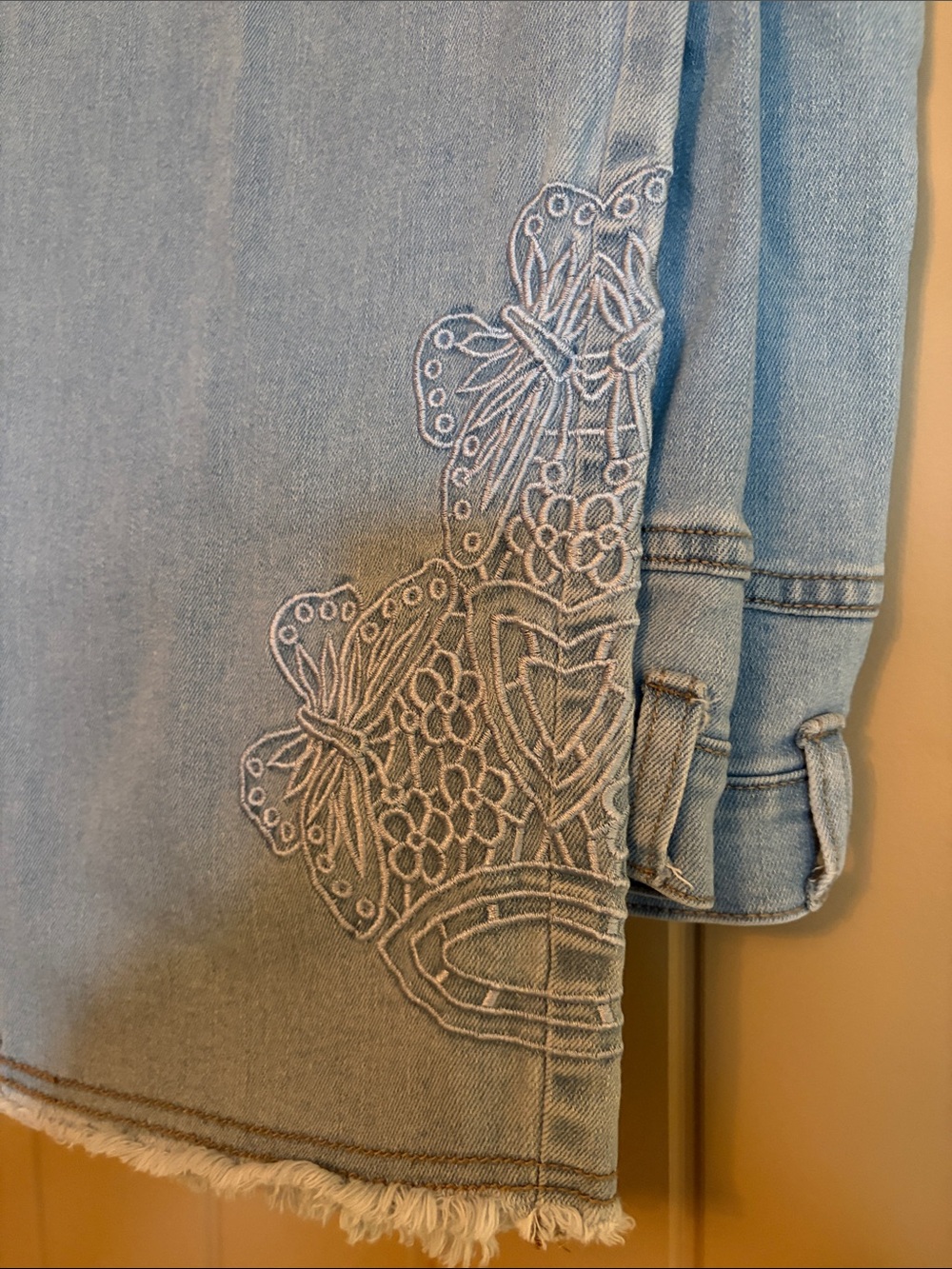 Northern Reflections Light Blue Embroidered Ankle Jeans Size 18